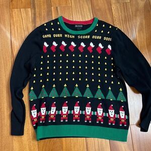 Alex Steven’s game over high score ugly Christmas cotton sweater‎ crew neck XL